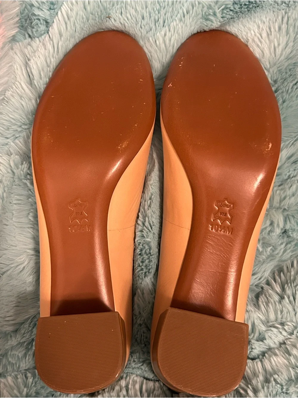 Tory Burch Two-Tone Pink and Brown Leather Cap-Toe Ballet Flats